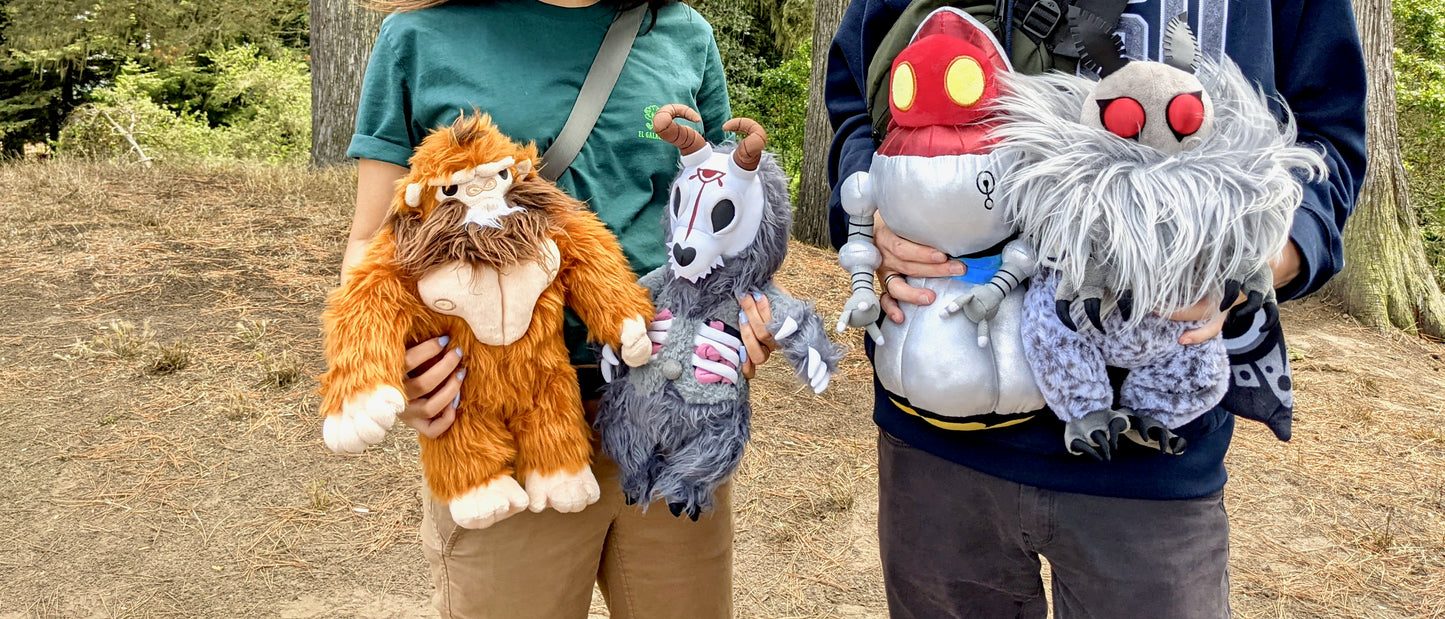 Mothman, Bigfoot, Wendigo, Flatwoods Monster cryptid plushie from classic American folklore and cryptozoology